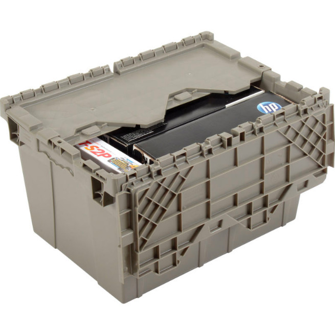 (6-Pack) Plastic Storage Container Organizer Shipping Tote Stackable Bins w/ Lid