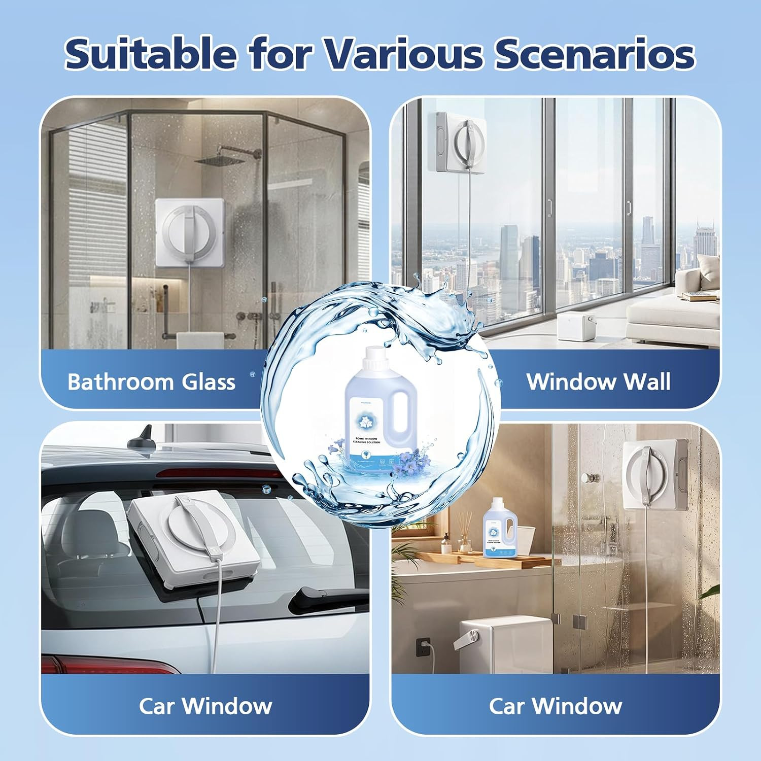 Window Cleaning Solution for ECOVACS WINBOT Cleaning Robot, 2 Pack (2*1L) | Mult