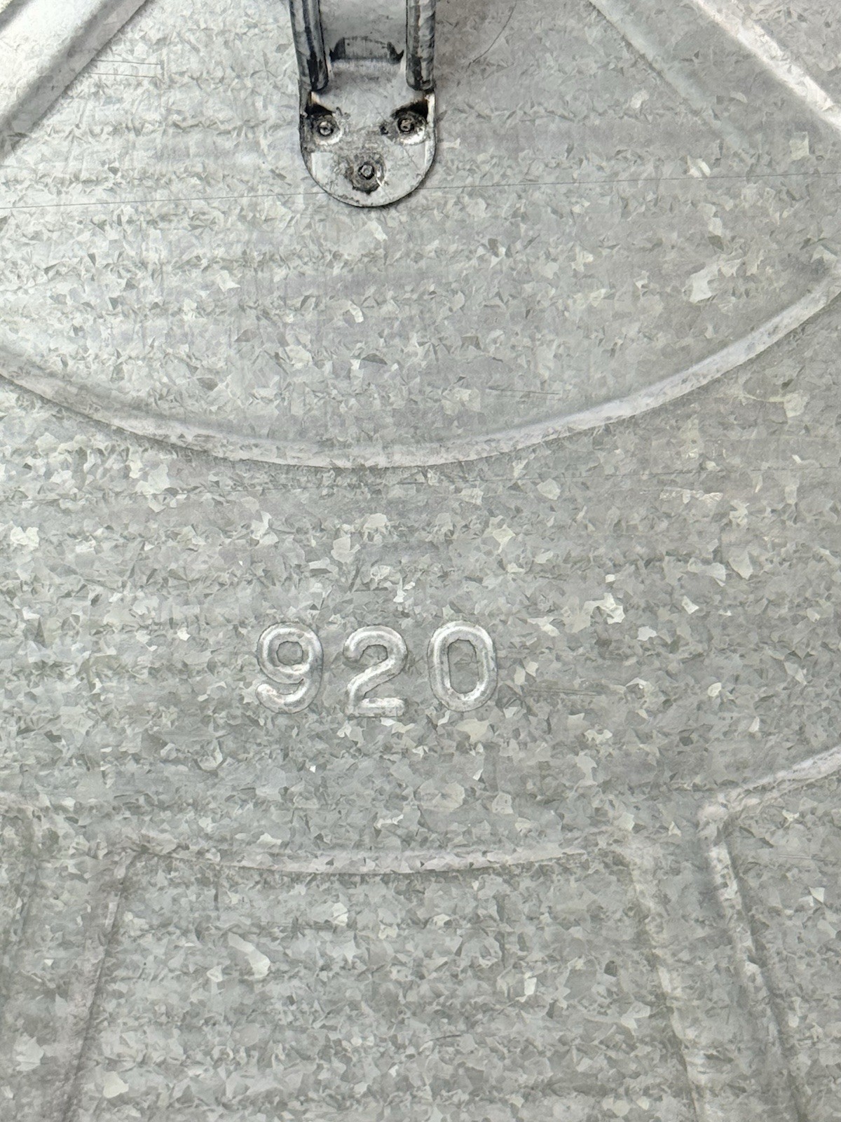 Vintage NOS Wheeling Galvanized Steel 920 18” Garbage Trash Can Lid Never Used