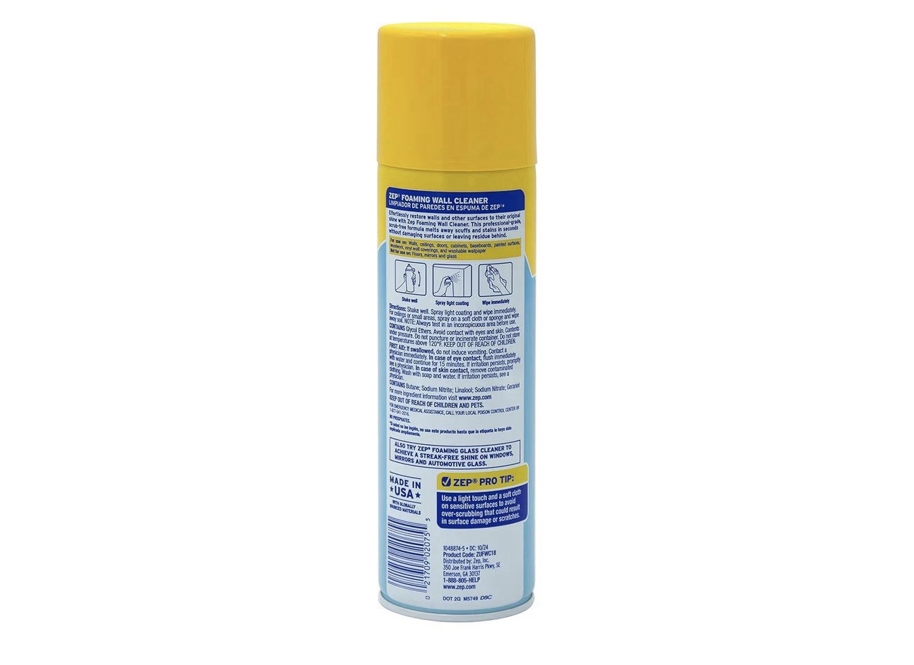 Zep Foaming Wall Cleaner 18 oz Case of 3 New Removes Stains
