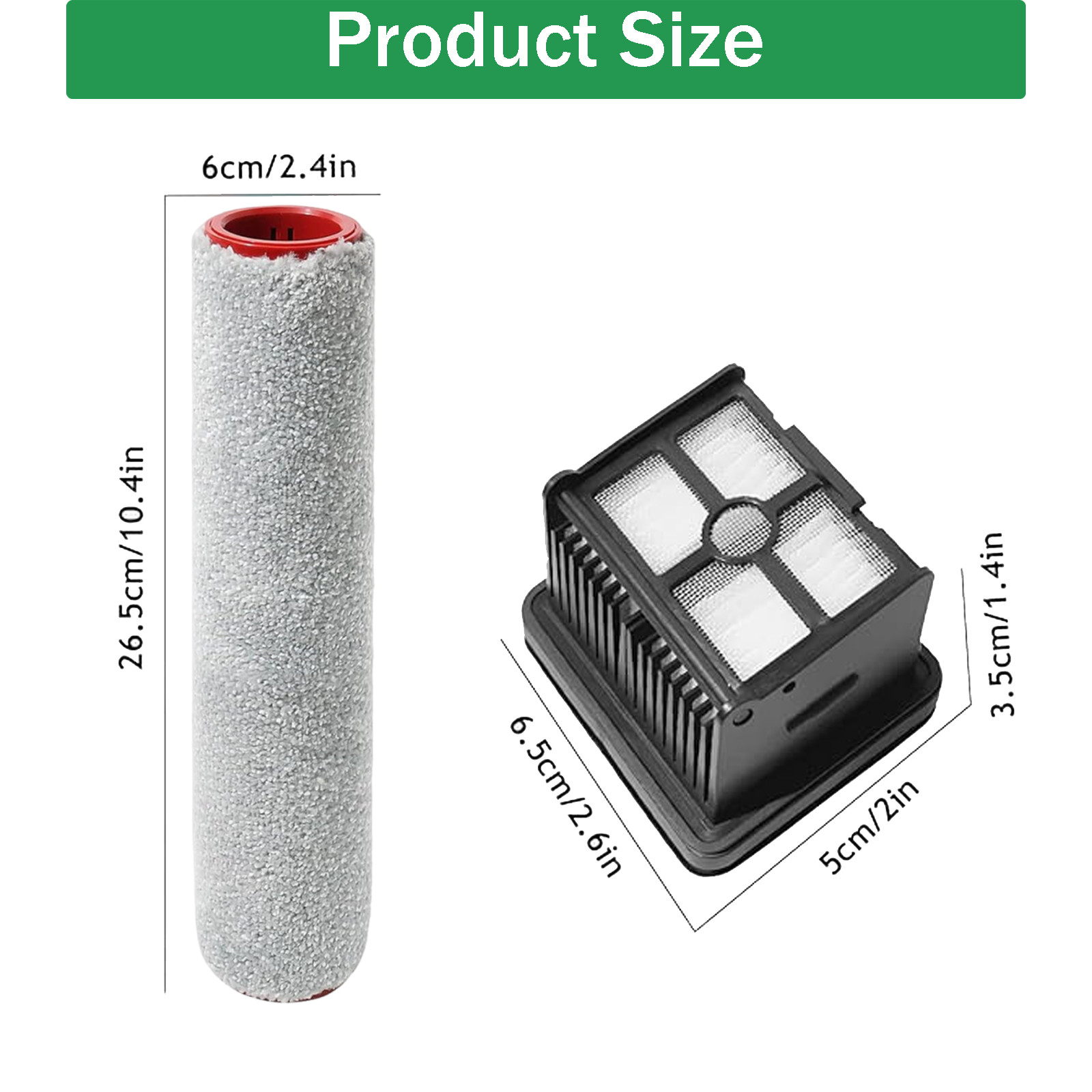 7Pc Dreame H12/H15 Pro Kit, 2 Rollers, 3 Filters, 1 Brush | All-Floors G
