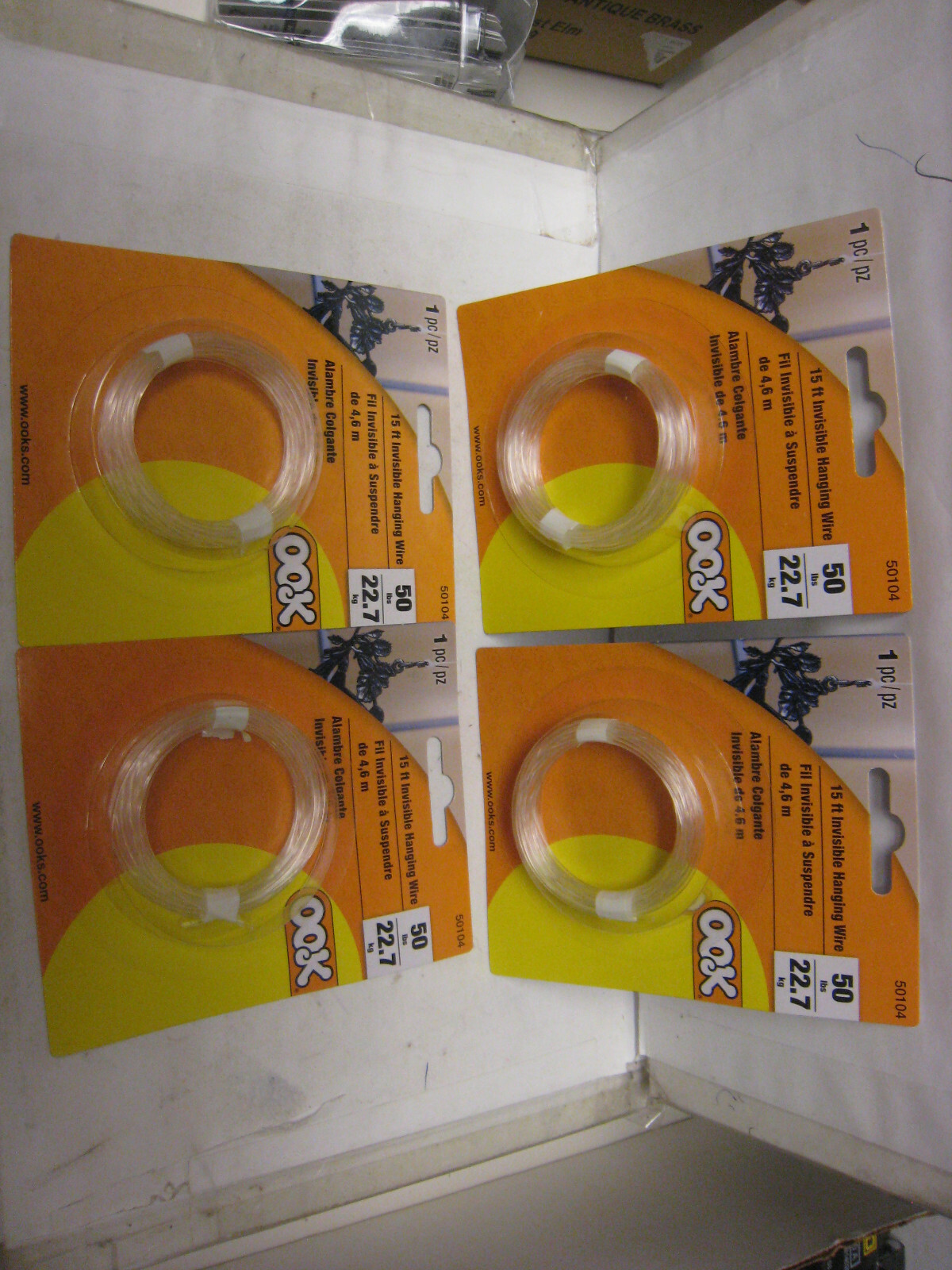 4 Yes 4 –50104 Invisible Picture Hanging Wire, 50-Lb.,Rating 15-Ft. Rolls