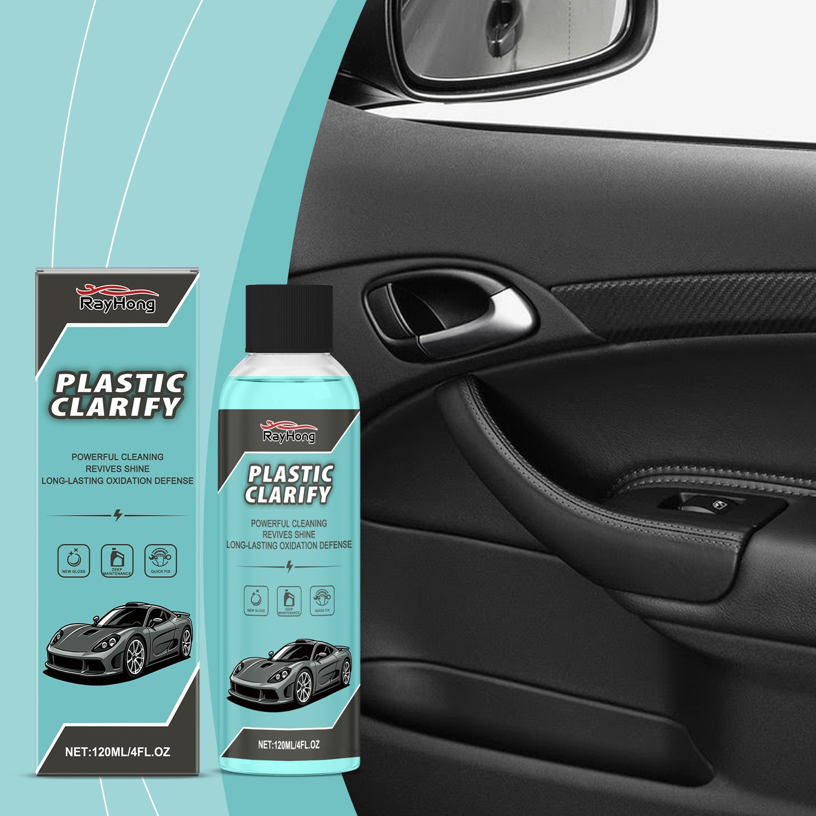 Plastic Clarify,Plastic Clarify For Cars,Waterless Spray Wax,Rubber,Detailer
