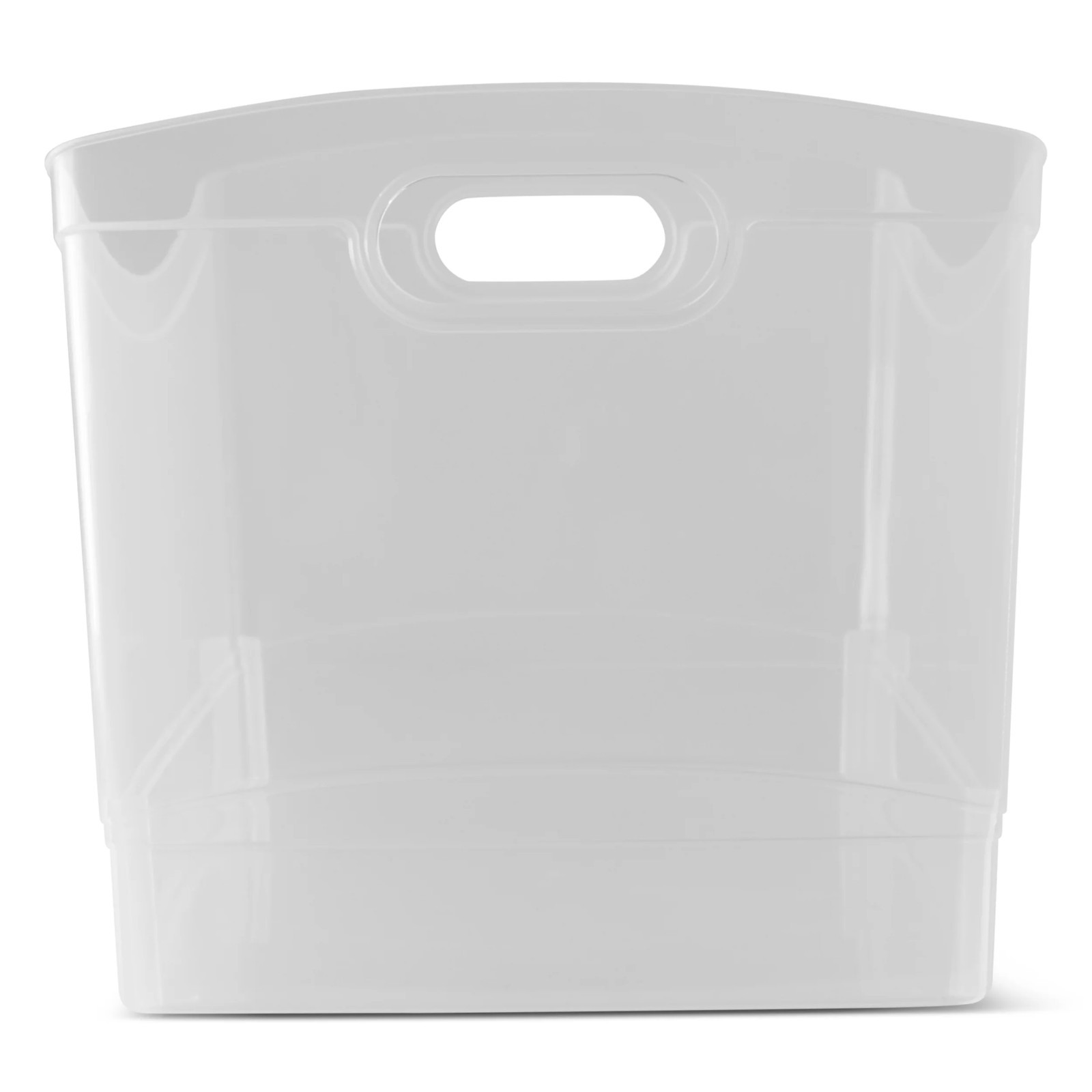 Mainstays Clear Utility Storage Organizer Bin Built Handles, 15.3″ x 10.4″ x 9.8
