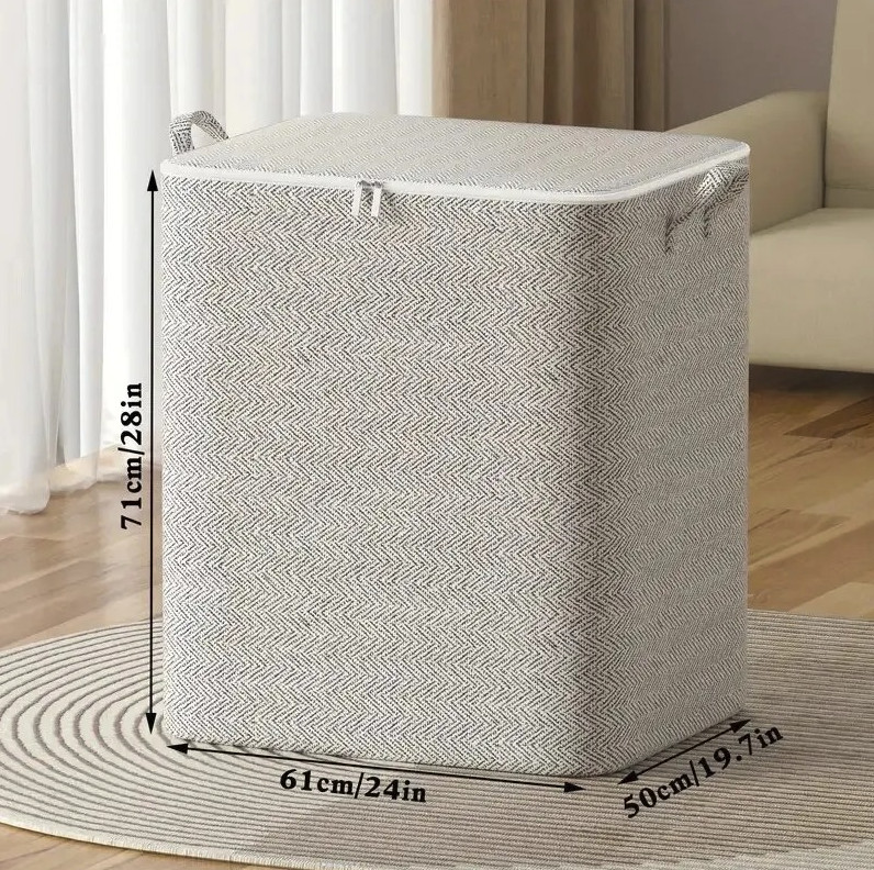 1pc Large Capacity Storage Bag Non Woven Closet Organizer Zipper – NEW