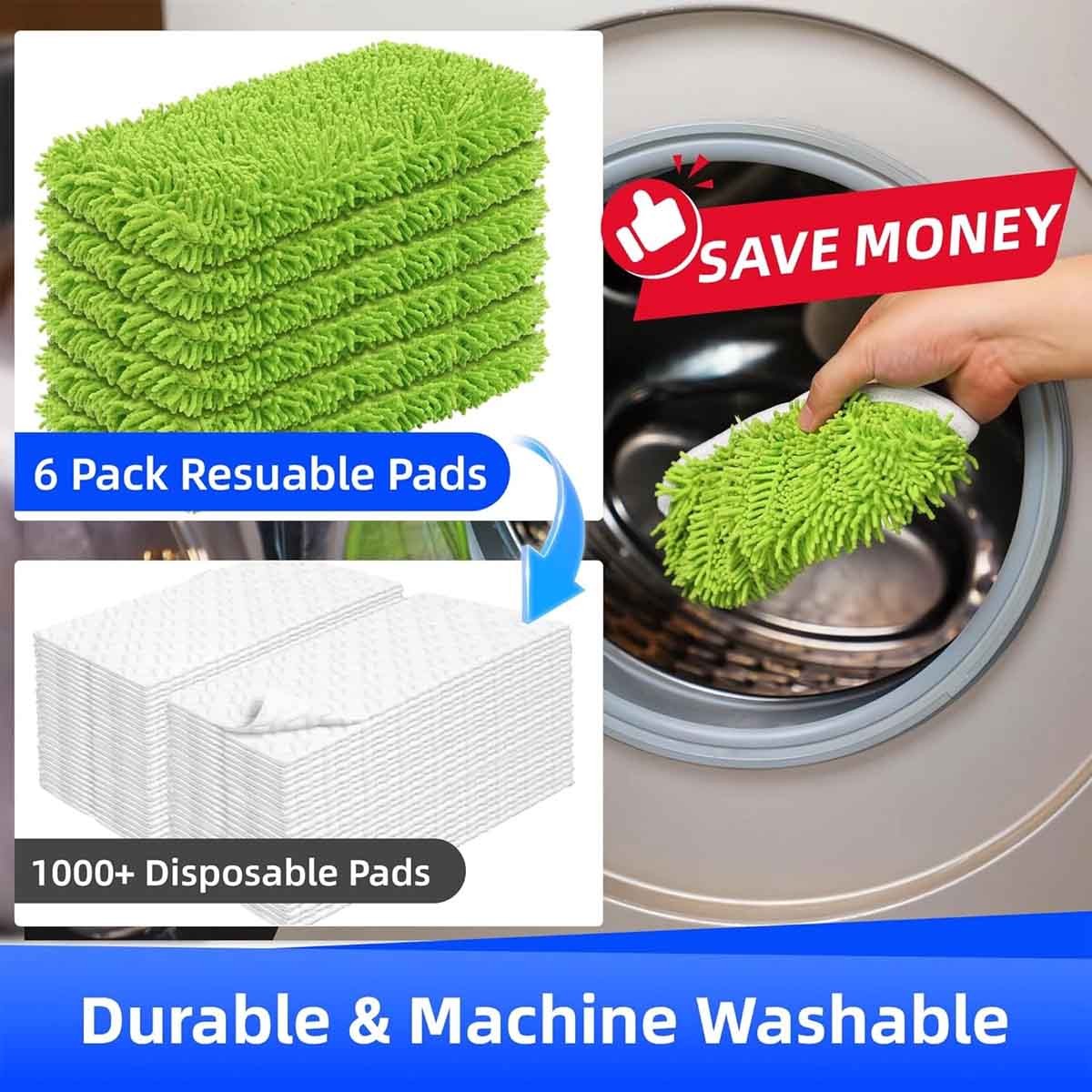 1-8 Pack Chenille Microfiber Mop Pads Reusable Machine Washable Floor Cleaning