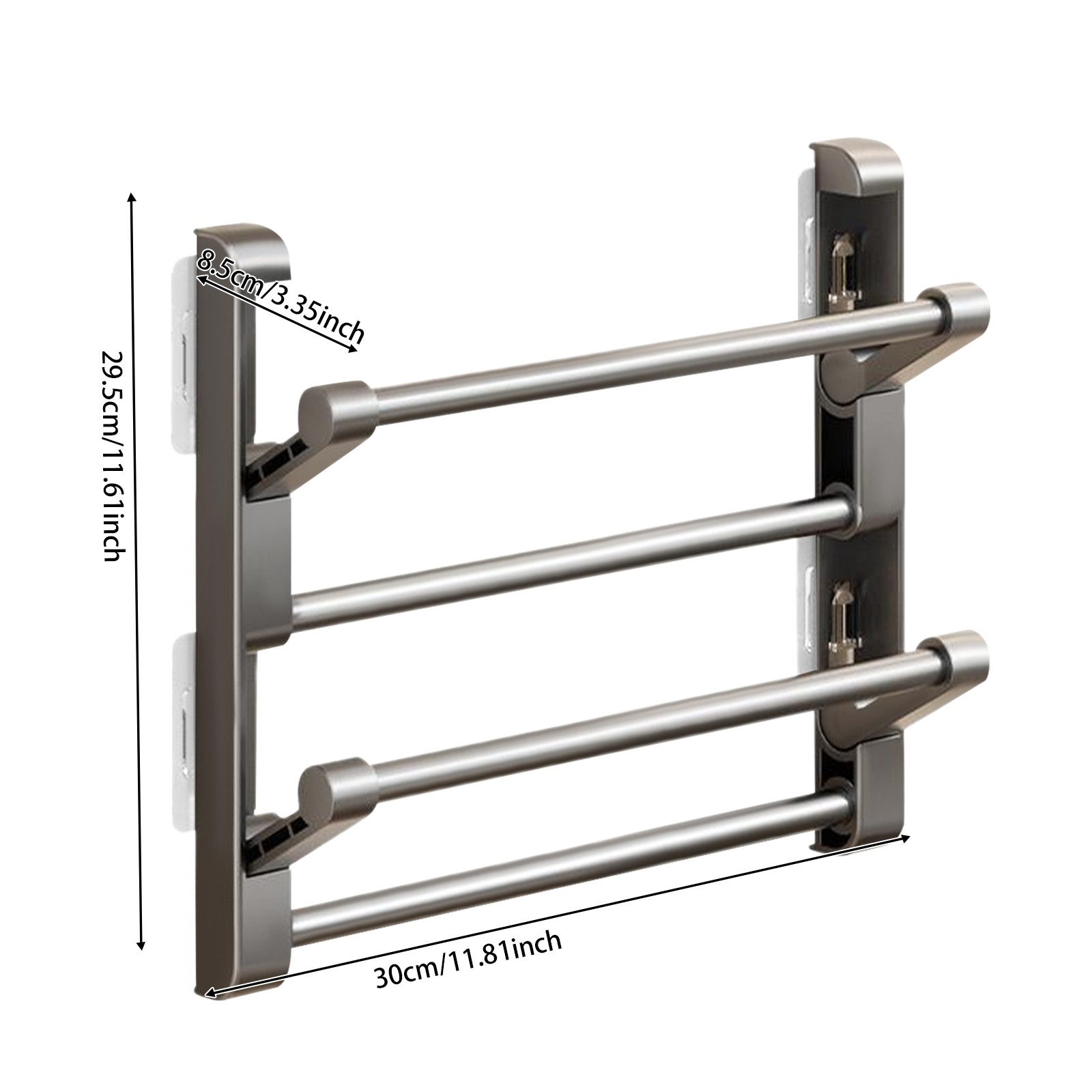 2 Tiers Bathroom Slipper Rack, Wall-mounted Foldable Shoe Rack For Behind Doors