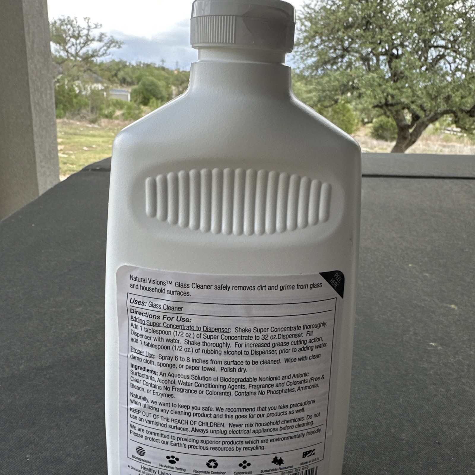 Brand New Natural Visions Glass Cleaner Super Concentrate Lavender 1L