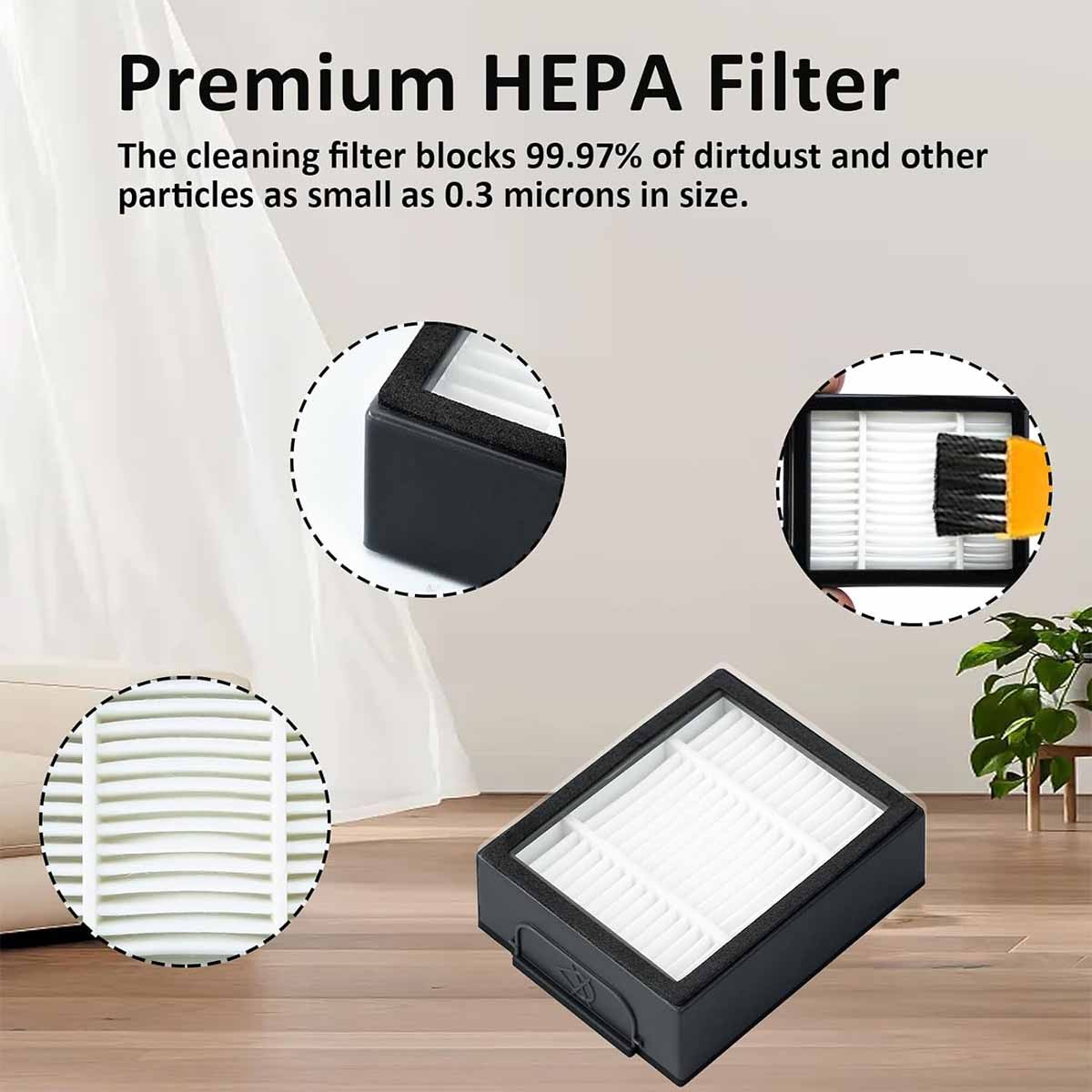 Rubber Brush, Side Brush, Filters Replacement Parts for Roomba iRobot i3, i3+