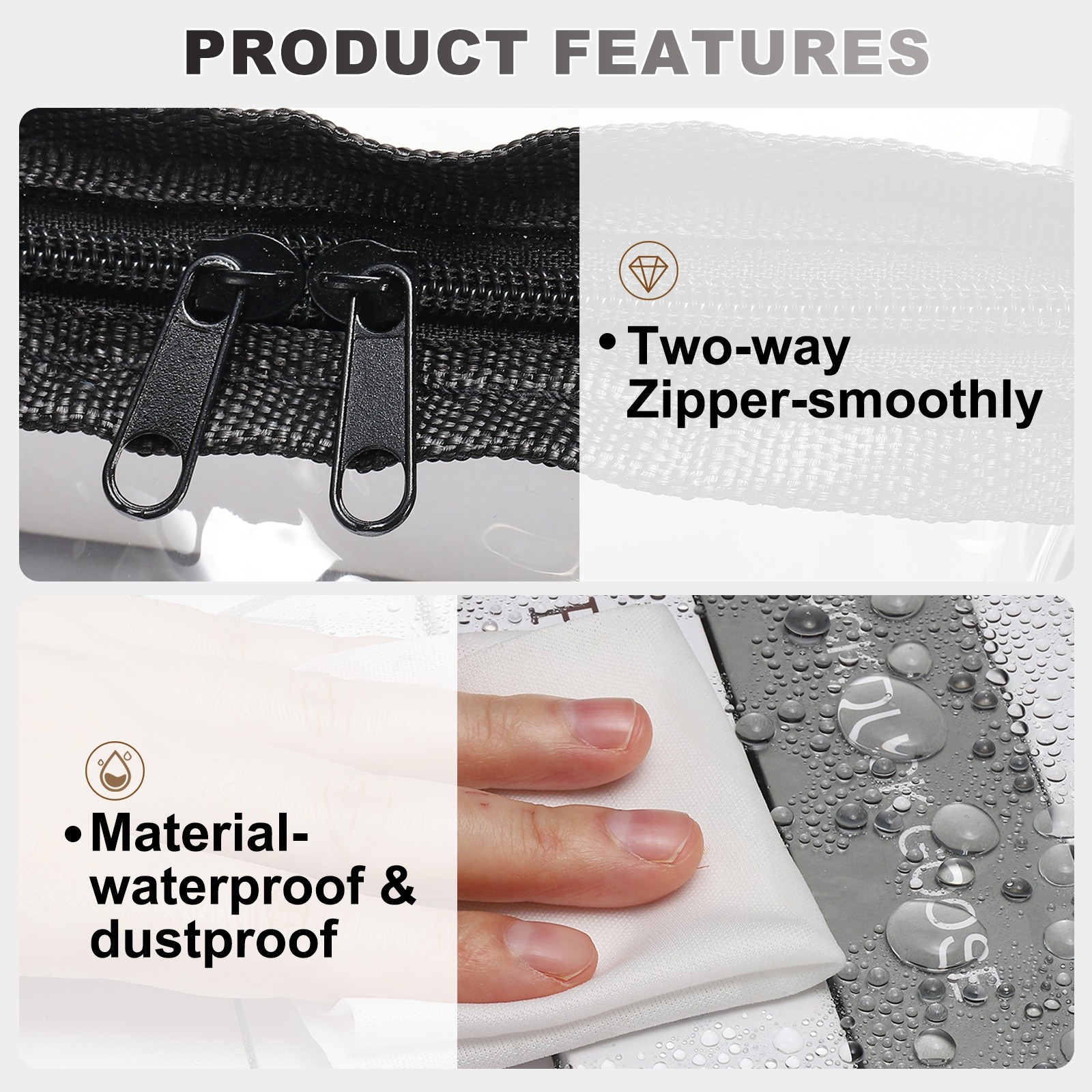 23.6″x9.4″x11.8″ Black Clear Storage Bags Plastic Storage Bags with Zipper