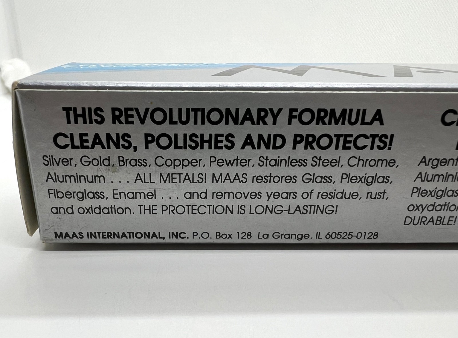 MAAS Concentrated Fine Polishing Cream for ALL METALS 4oz Tube 98-100% Full