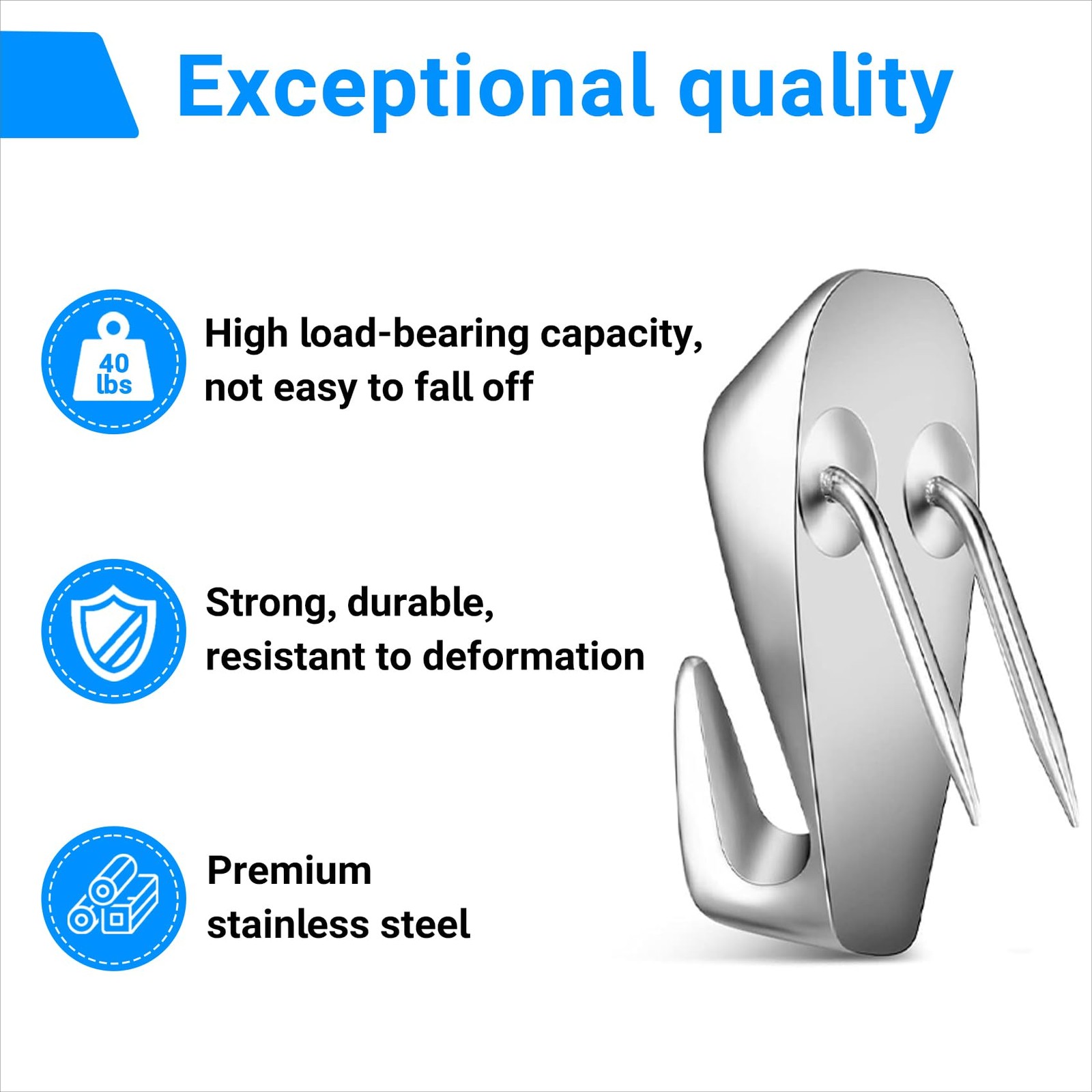 Silver Fabric Panel Cubicle Wall Clips Hooks 40 Lbs Capacity Pack 10 PCS