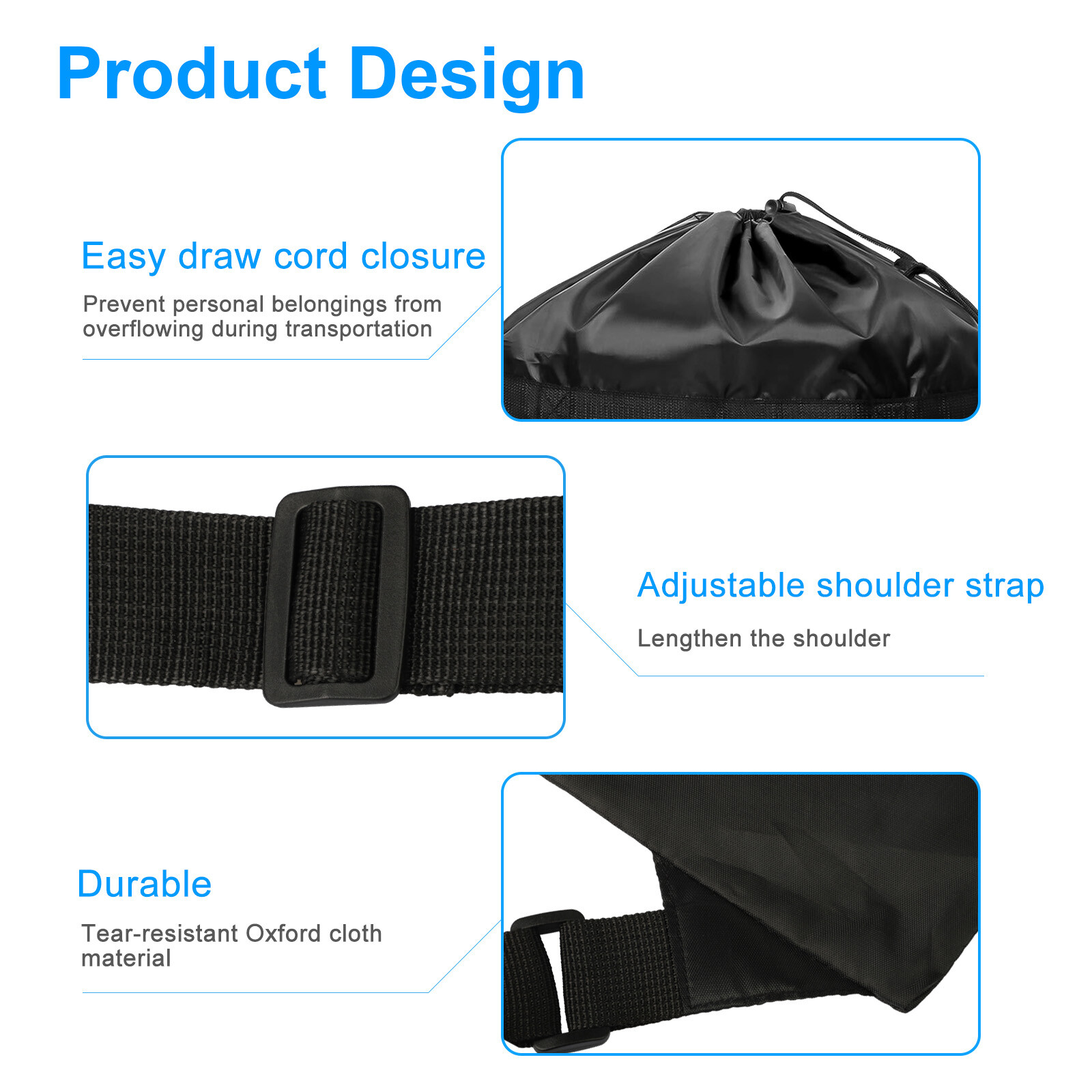 2 Pcs Extra Large Laundry Bag Backpack Heavy Duty Washing Clothes Drawstring