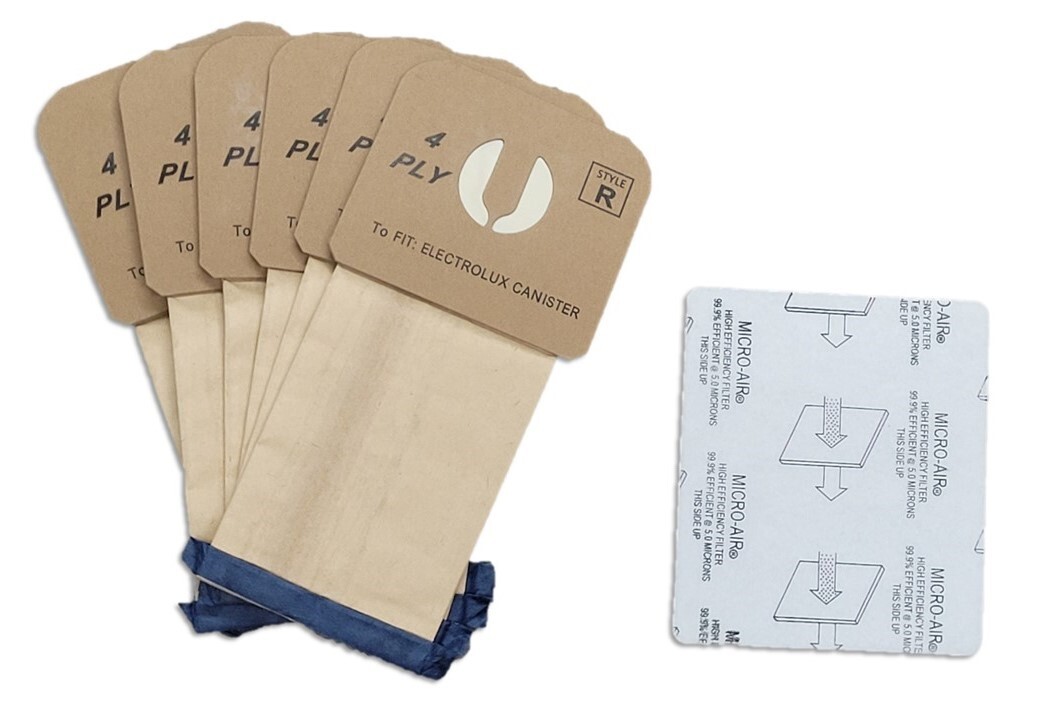 6 Electrolux Renaissance Canister Vacuum Cleaner Style R filter Bags 9000 8000