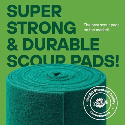 19FT Heavy Duty Non-Scratch Scouring Pad Roll – Abrasive Kitchen Scrubbers for P