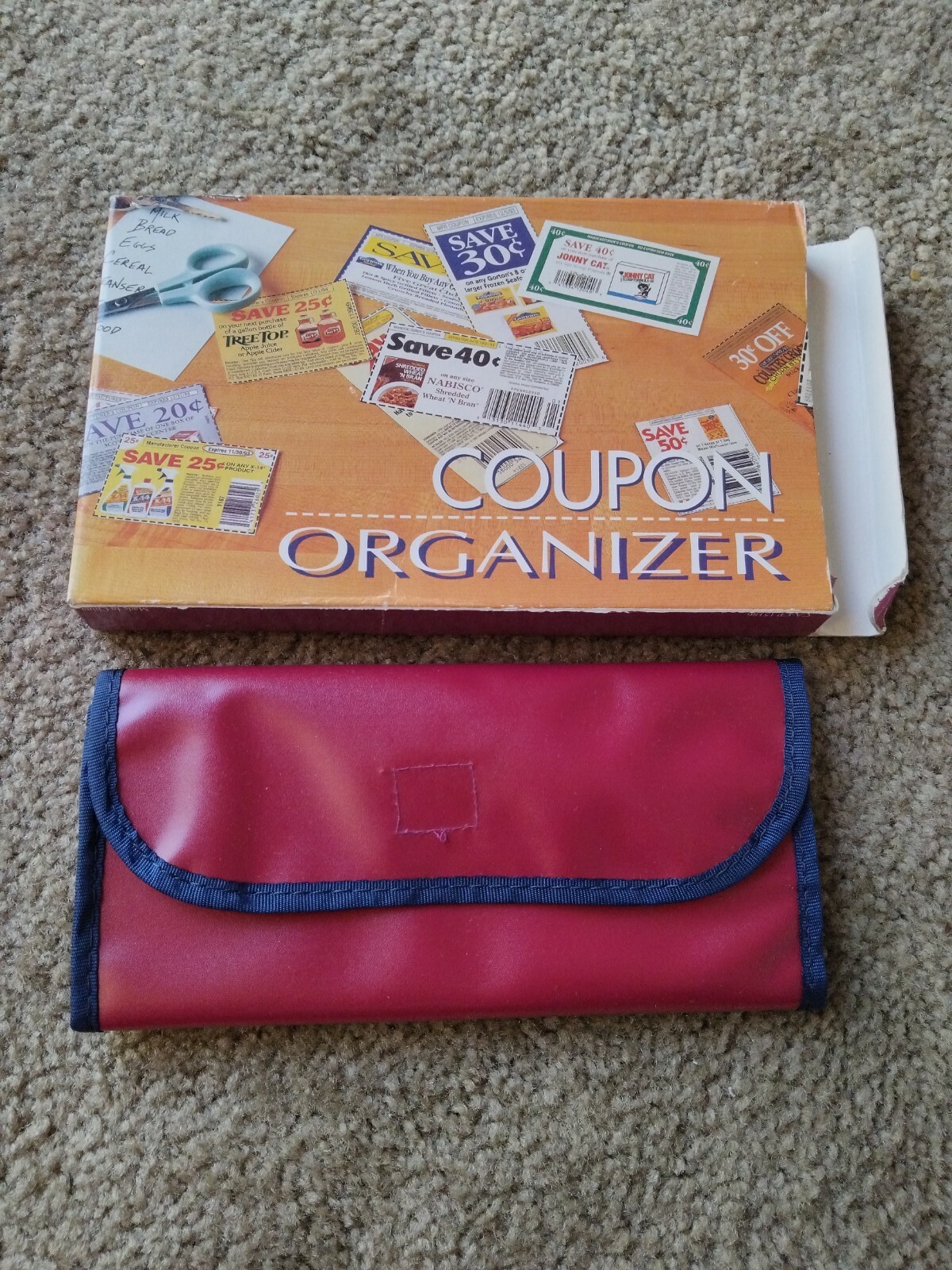 (1) Recipe or COUPON ORGANIZER Pouch Hand Made Brown Vintage Kitchen