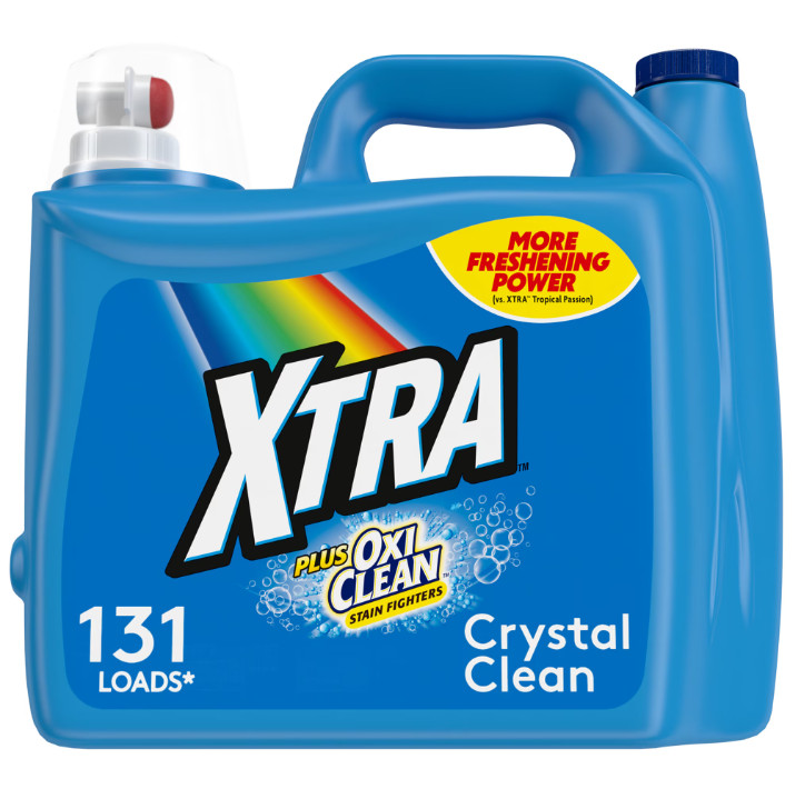 4 Pack Xtra Plus OxiClean, 131 Loads Liquid Laundry Detergent, 203.1 fl oz Pk