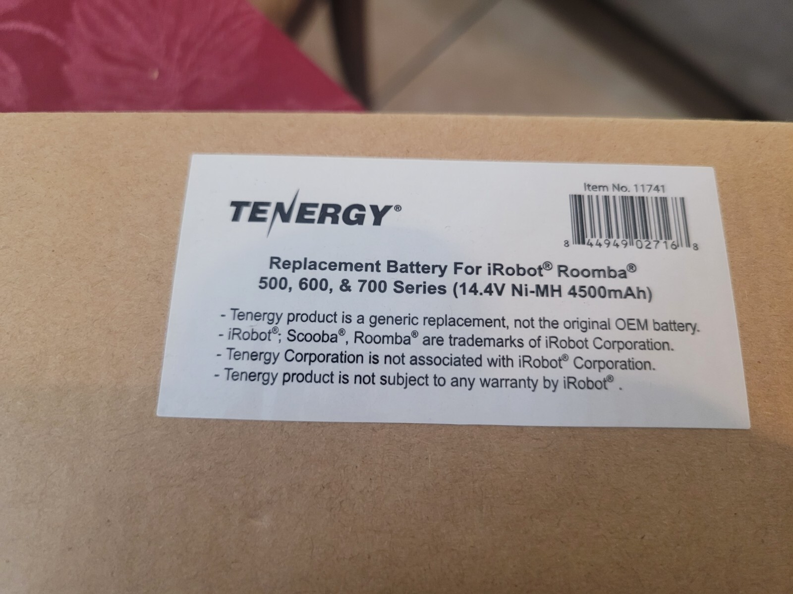 Tenergy 4500mAh Replacement NiMH Battery for Roomba 500 600 700 800 900 Series