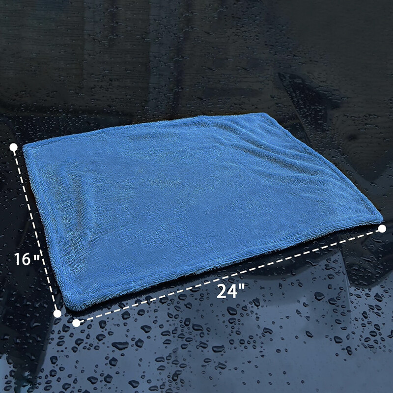 Water Absorbing Car Wash Microfiber Drying Towel Twisted Loop 24 x 16″ 1200GSM