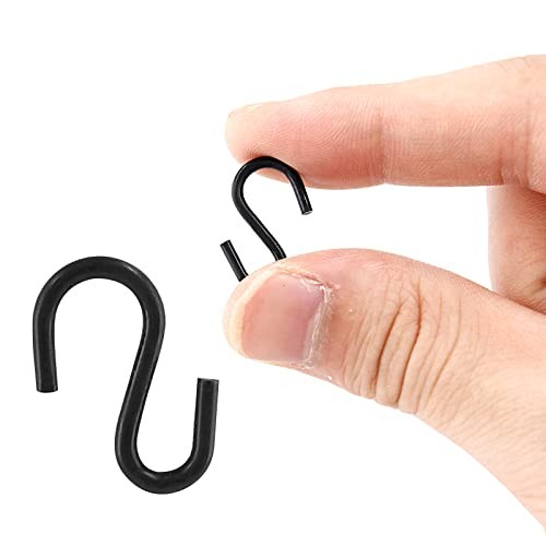 Metal S Hooks, Black Pcs, S Shaped, 0.75′ 0.75” Length, 1.8mm Thickness 60