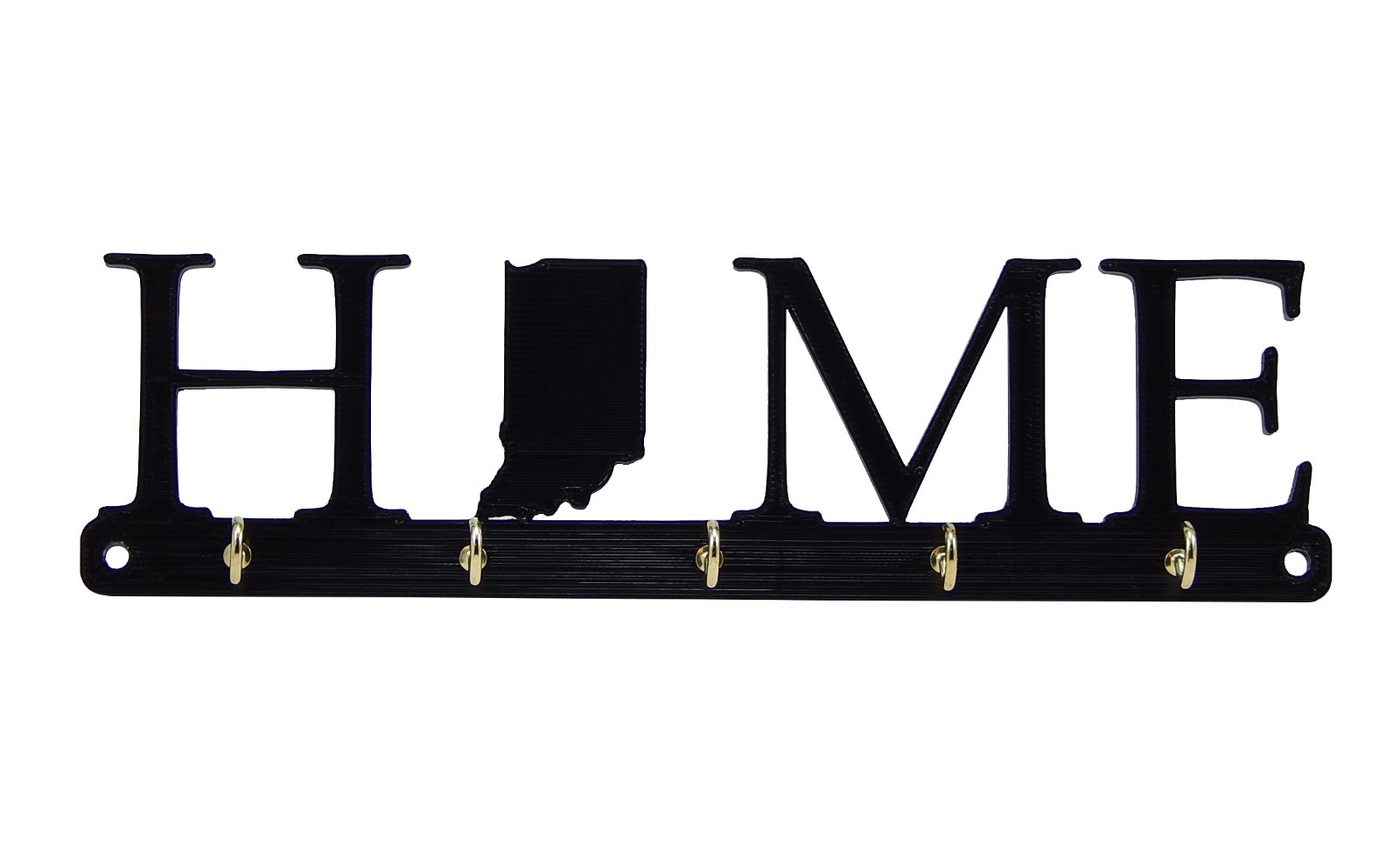 Indiana Home State Shape Key Holder Hanger Rack Housewarming Gift Wall Decor
