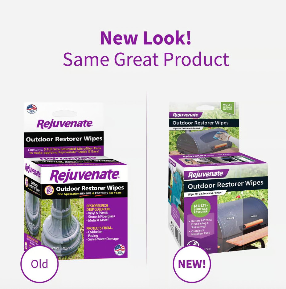 Rejuvenate Outdoor Restorer Wipe Wipes 4×4″ 5 Count Box RARE (IN HAND) NEW