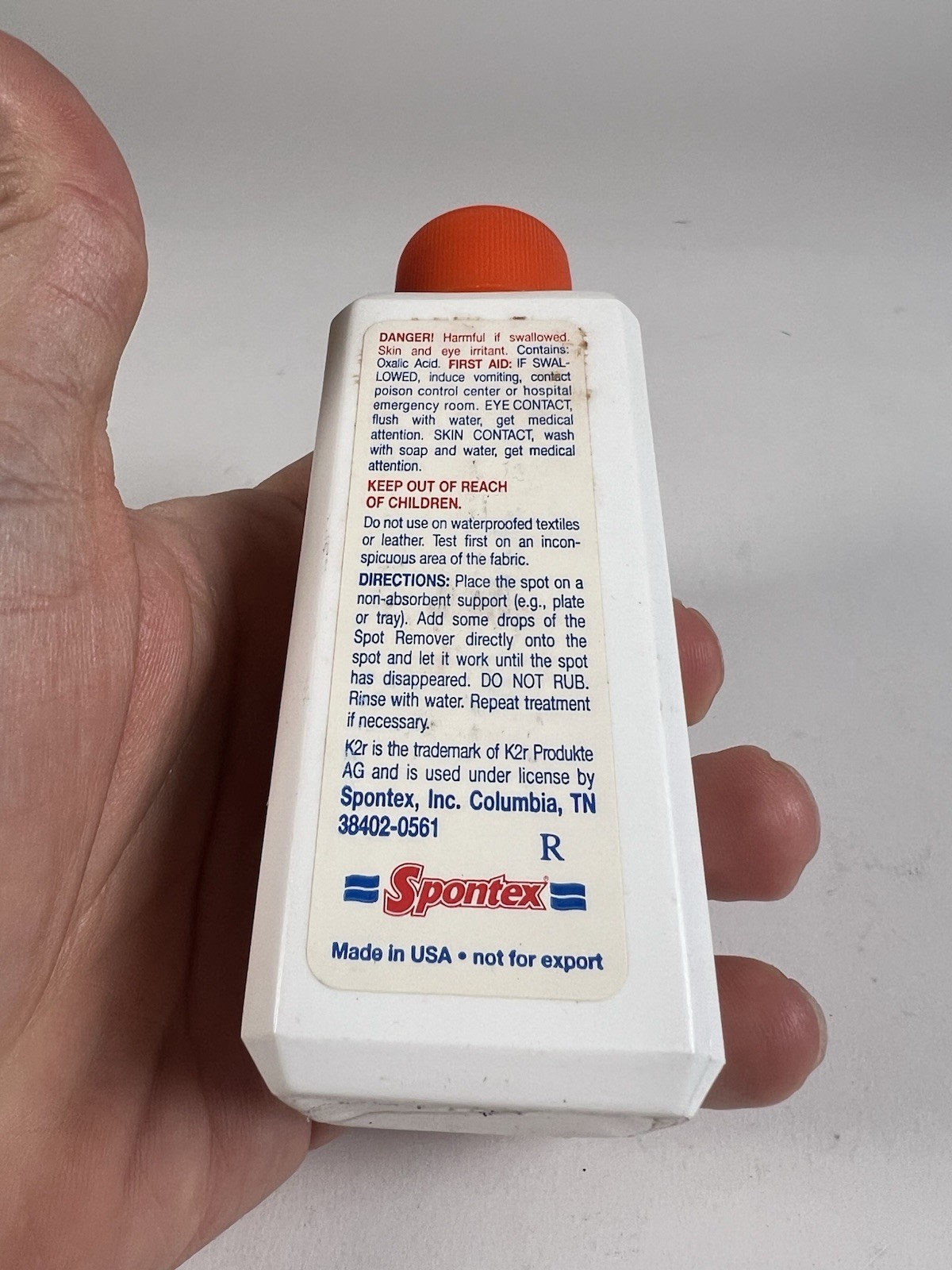 Spontex K2R Rust Spot Remover 3.35 fl. oz. – Made In USA