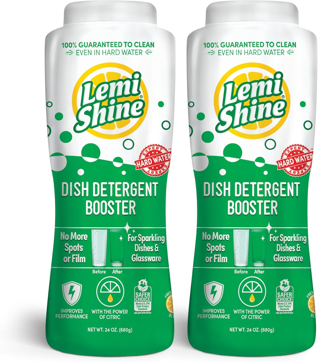 Lemi Shine Natural Dish Detergent Booster – Hard Water Stain Remover – Multi-Use