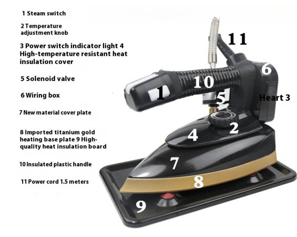 MN-787 Electric Bottle Iron Dual Steam Chamber Industrial Household Iron