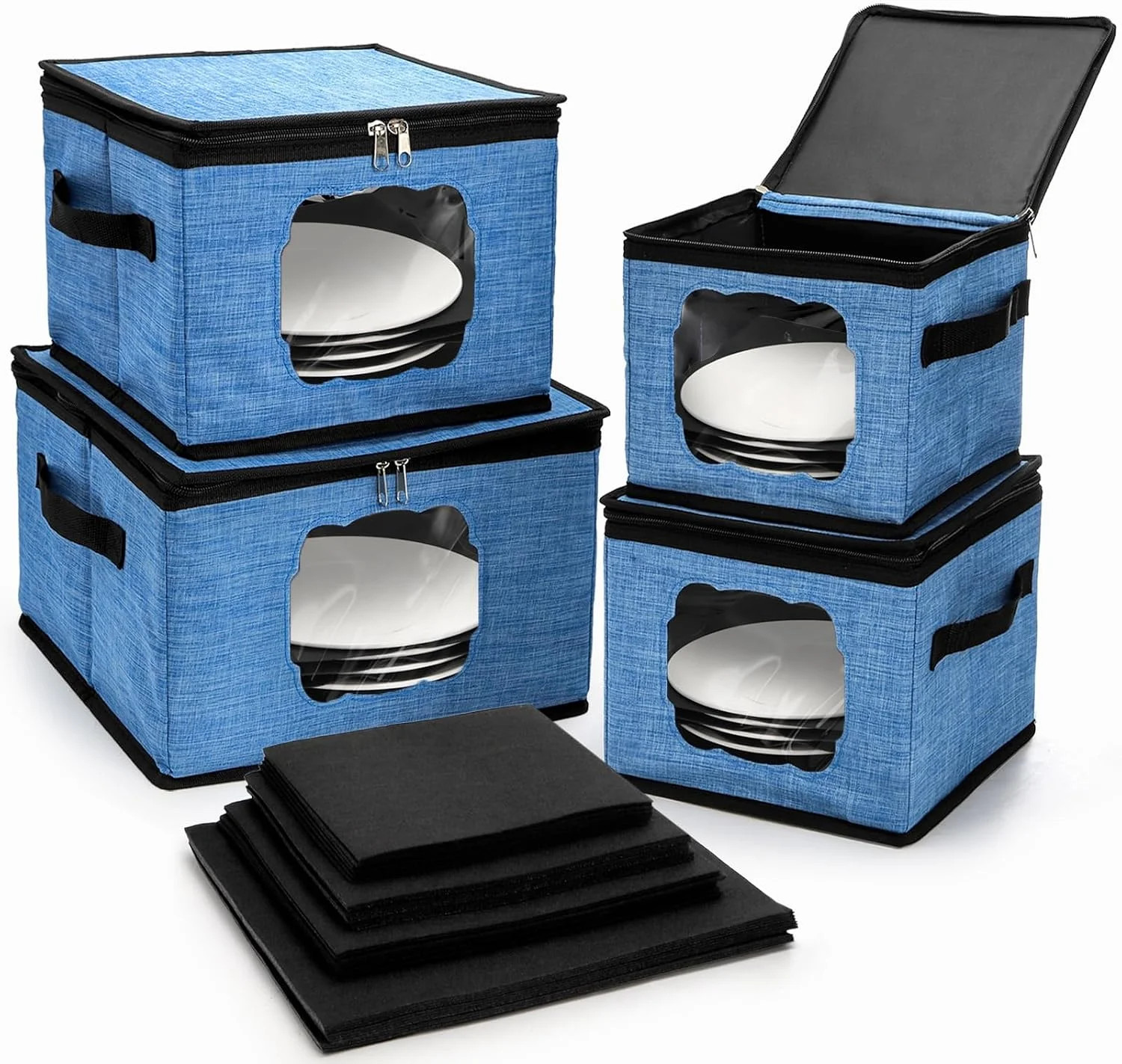 4 Sizes China Storage Containers with 48 Pieces Felt Divider | Hard Shell Plates