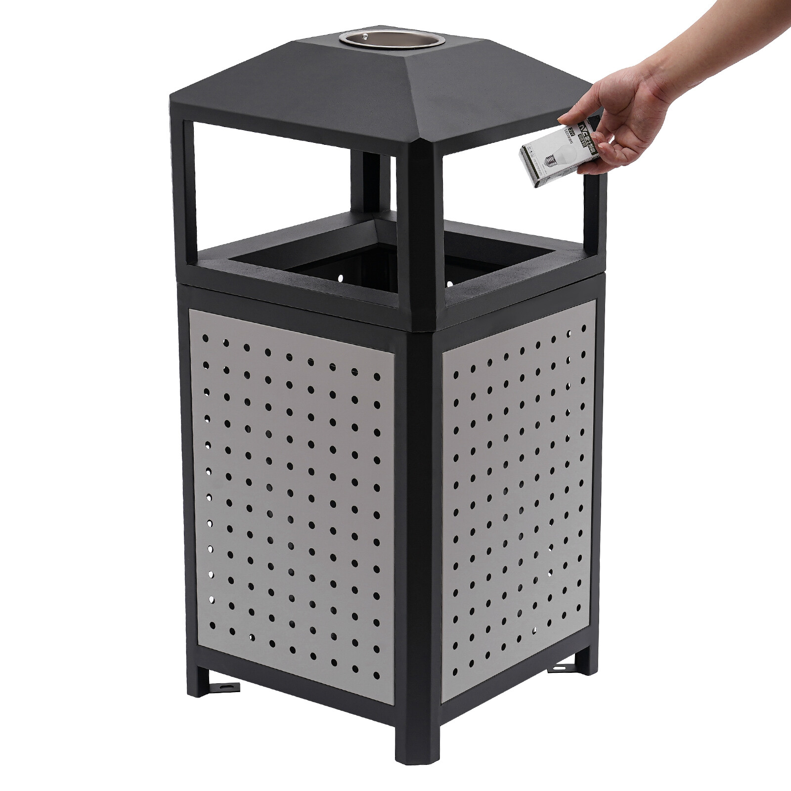 Commercial Waste Container, Outdoor Trash Can, Garbage Enclosure Grey