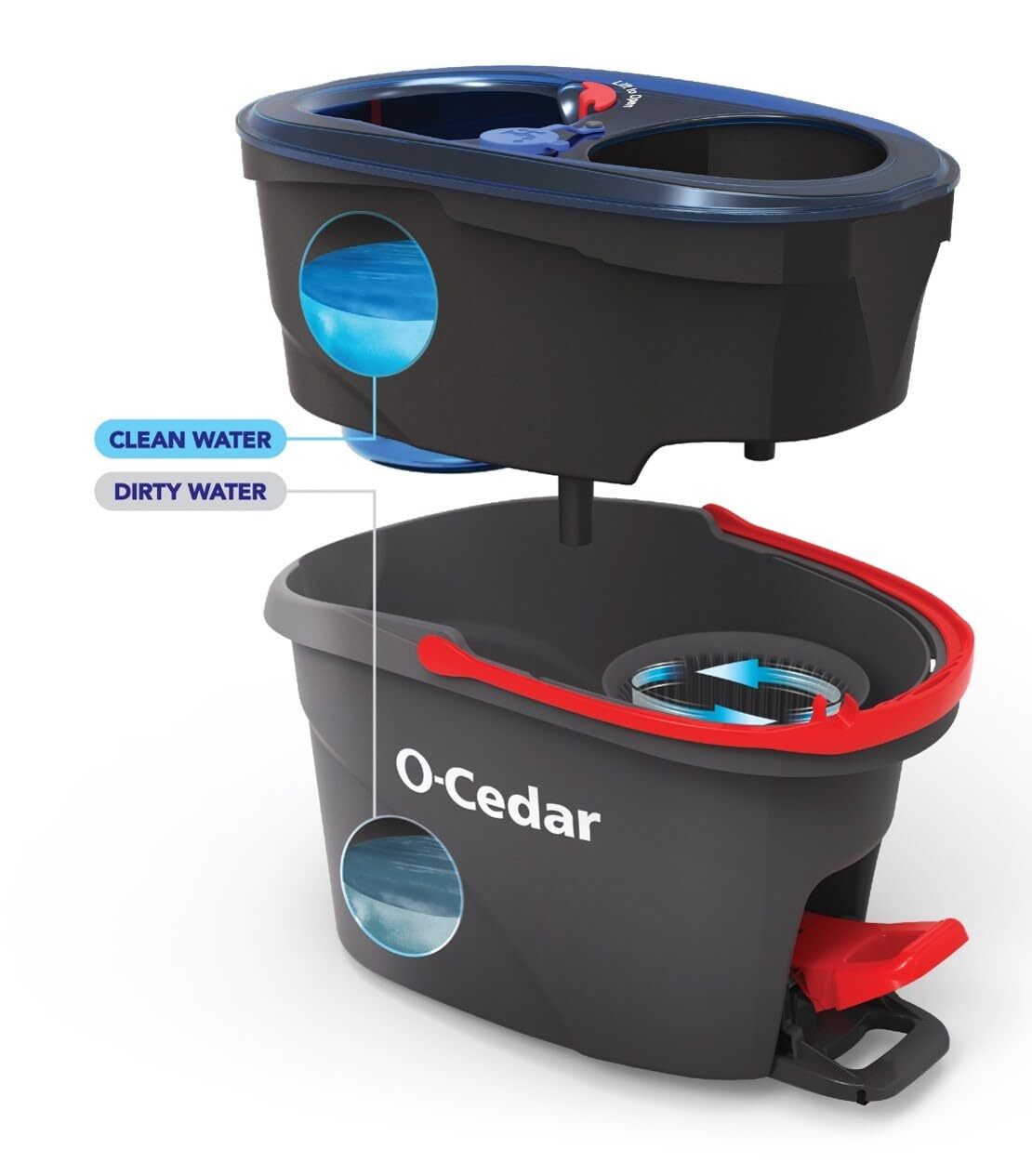 O-Cedar EasyWring RinseClean Microfiber Spin Mop & Bucket Floor Cleaning System