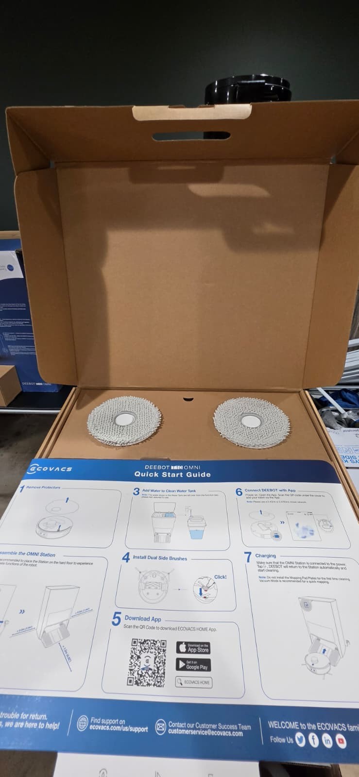 Ecovacs Deebot T10 Omni Robot Vacuum and Mop White DBX53 with OMNI Station