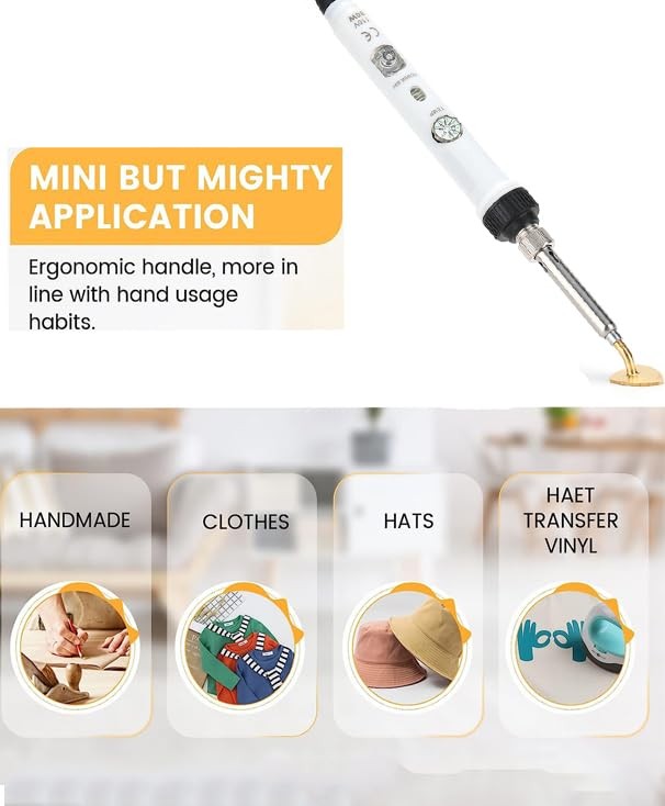 Mini Iron, 80W Tiny Iron for Small Crafts Patches Clothes Shoes Hats, Adjusta…