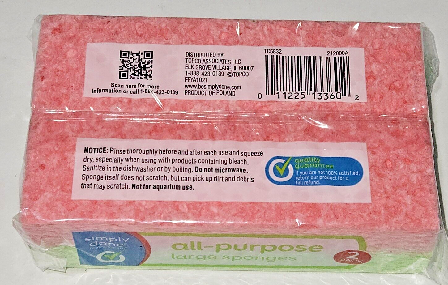 Sponge All Purpose Large 2 Pack 6in X 3.6 in X .9 By Simply Done Like Ocelo