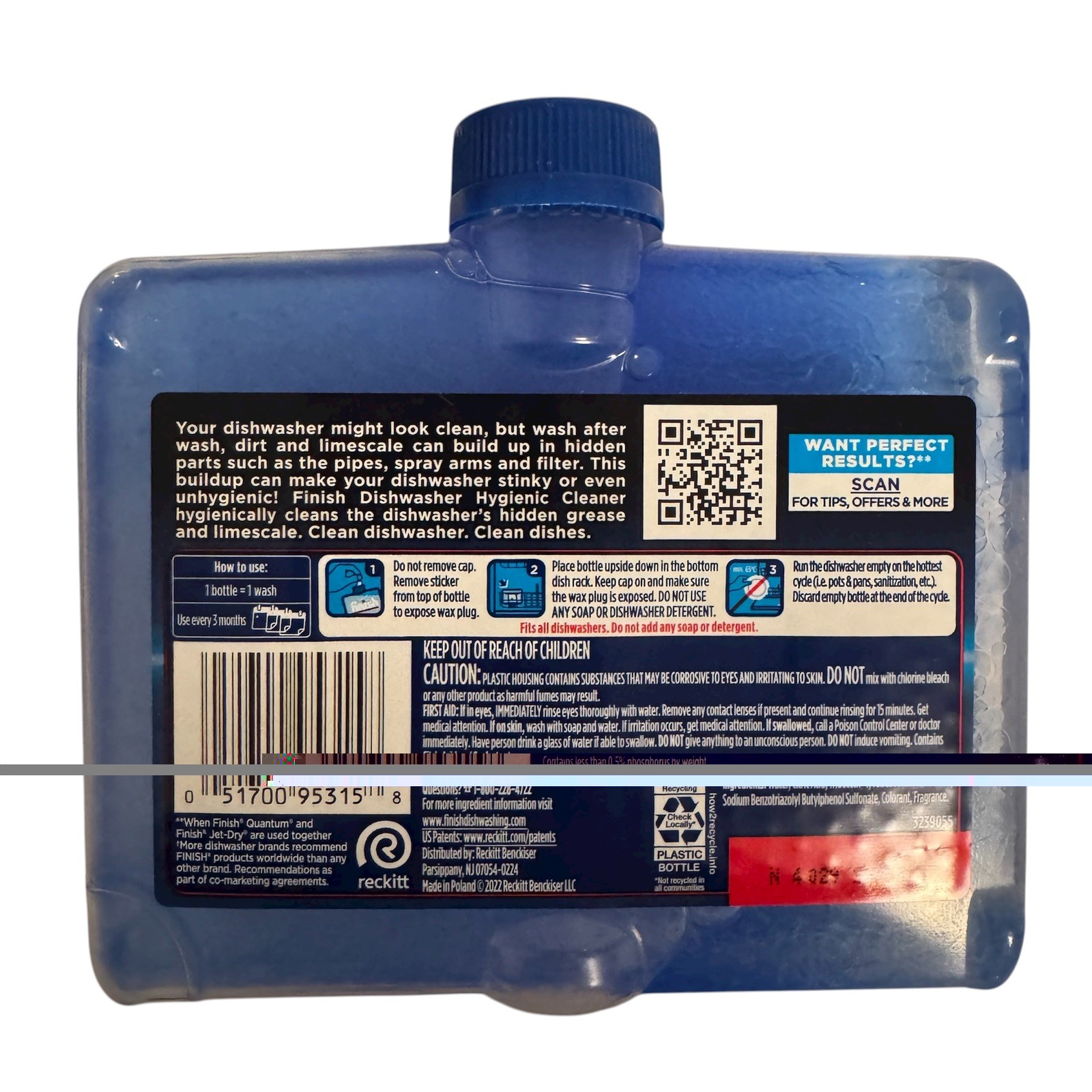 Finish Dishwasher Cleaner Bundle: Cleaning Tabs and Liquid Cleaner, 5 washes