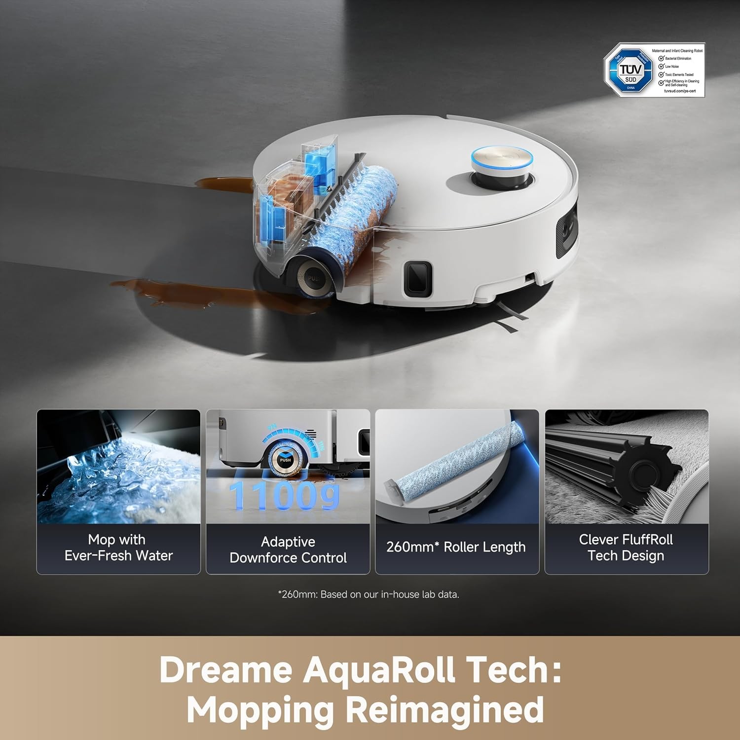 DREAME Aqua10 Ultra Roller Robot Vacuum 30,000Pa Suction｜Certified Refurbished