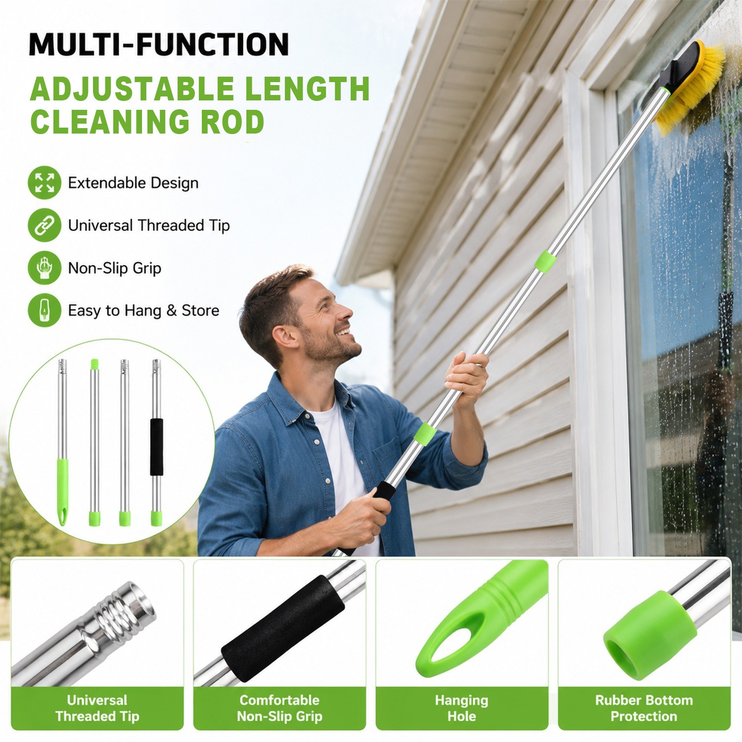 62″ Car Wash Brush with Long Handle, 12PCS for Car RV Truck Boat Wash