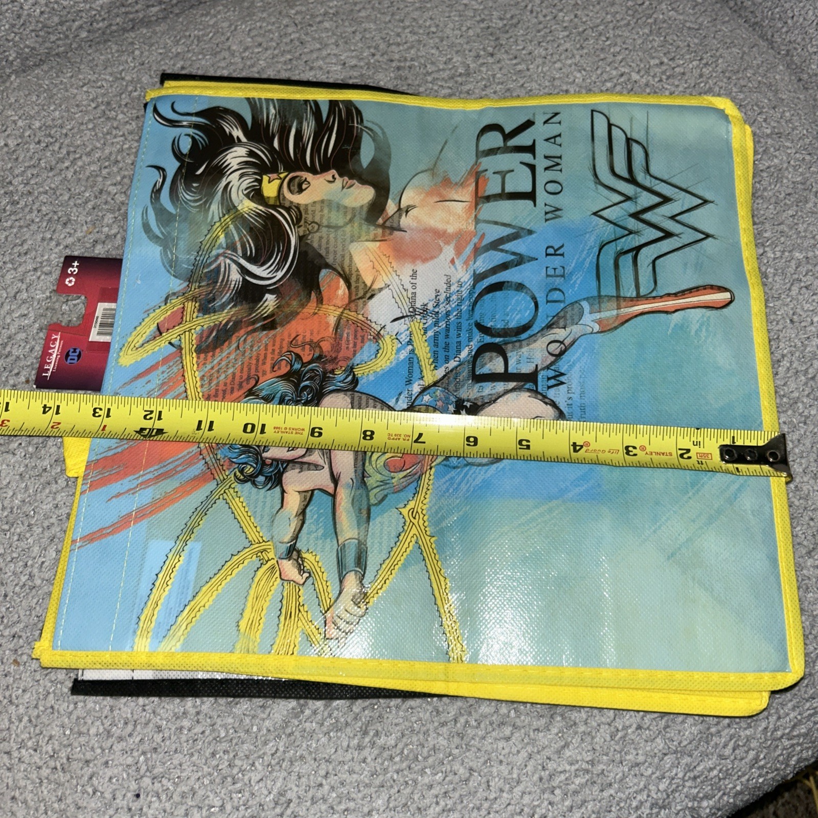 DC Comics Wonder Woman Superhero Reusable Eco Yellow Gift/Shopping Bag x2