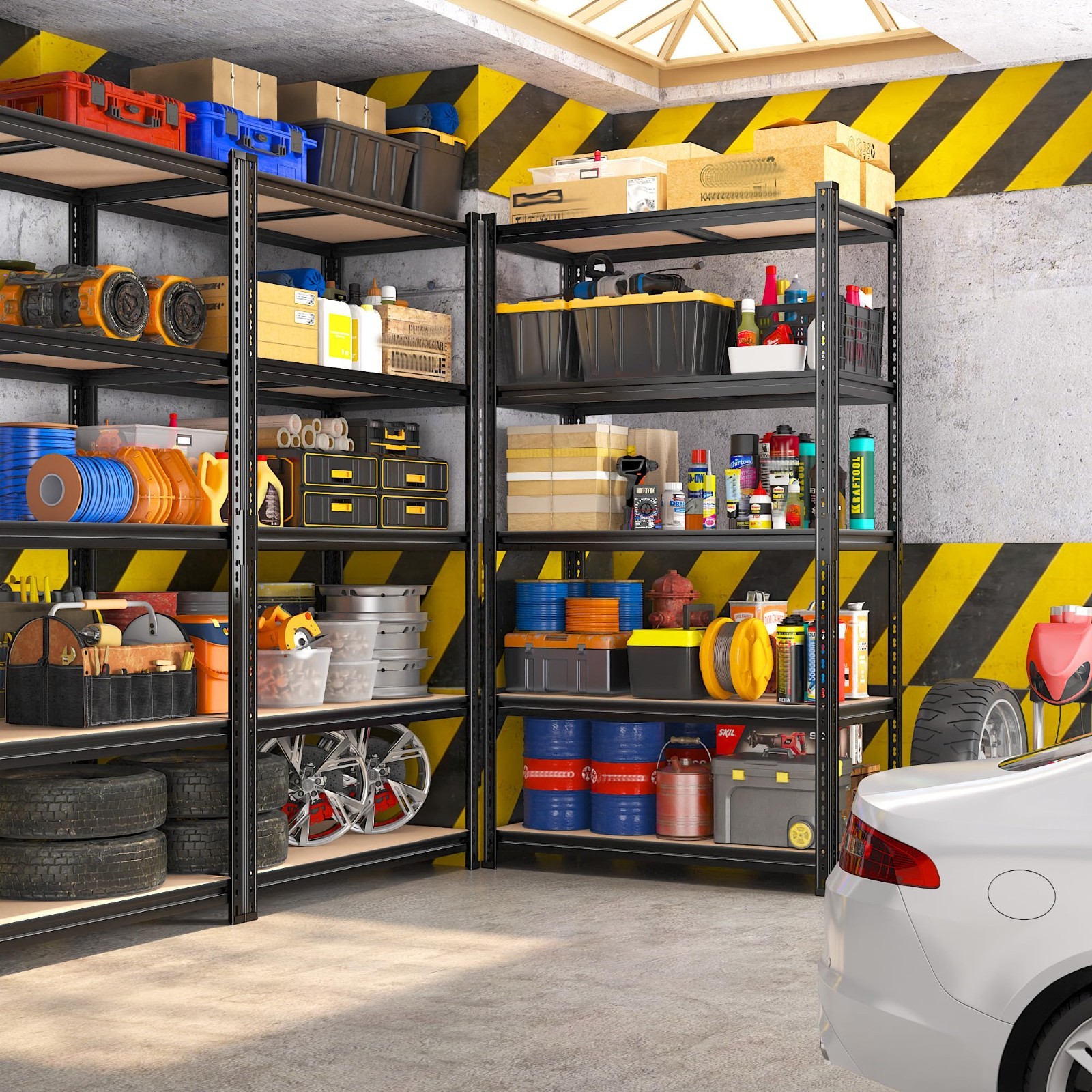 2400LBS Heavy Duty 5-Tier Adjustable Garage Shelving Unit | 36″x16″x72″ Storage