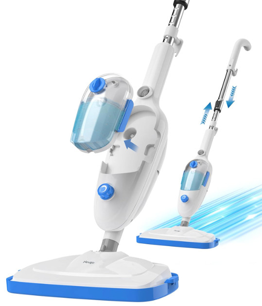 Limpiador vapor suelos duros ligero con pads lavables y altura ajustable