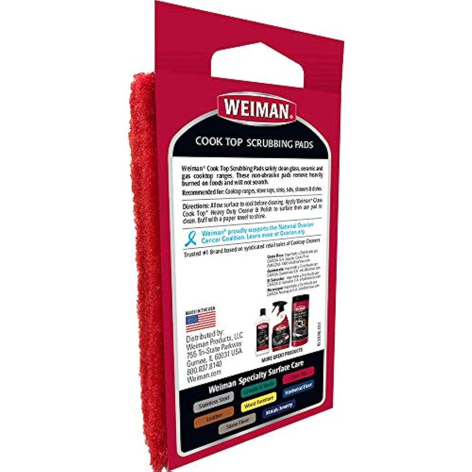 Weiman No Scent Cooktop Scrubbing Pads 3 ct Sponge
