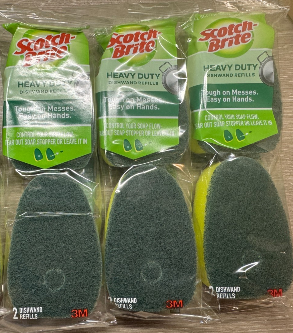 3 PACKS Scotch-Brite Heavy Duty Dishwand 6-Refills NEW SEALED