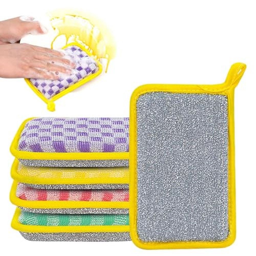 Double Sided Sponge Pack 10 pcs 15x10cm for Dishes Countertops Rinsing
