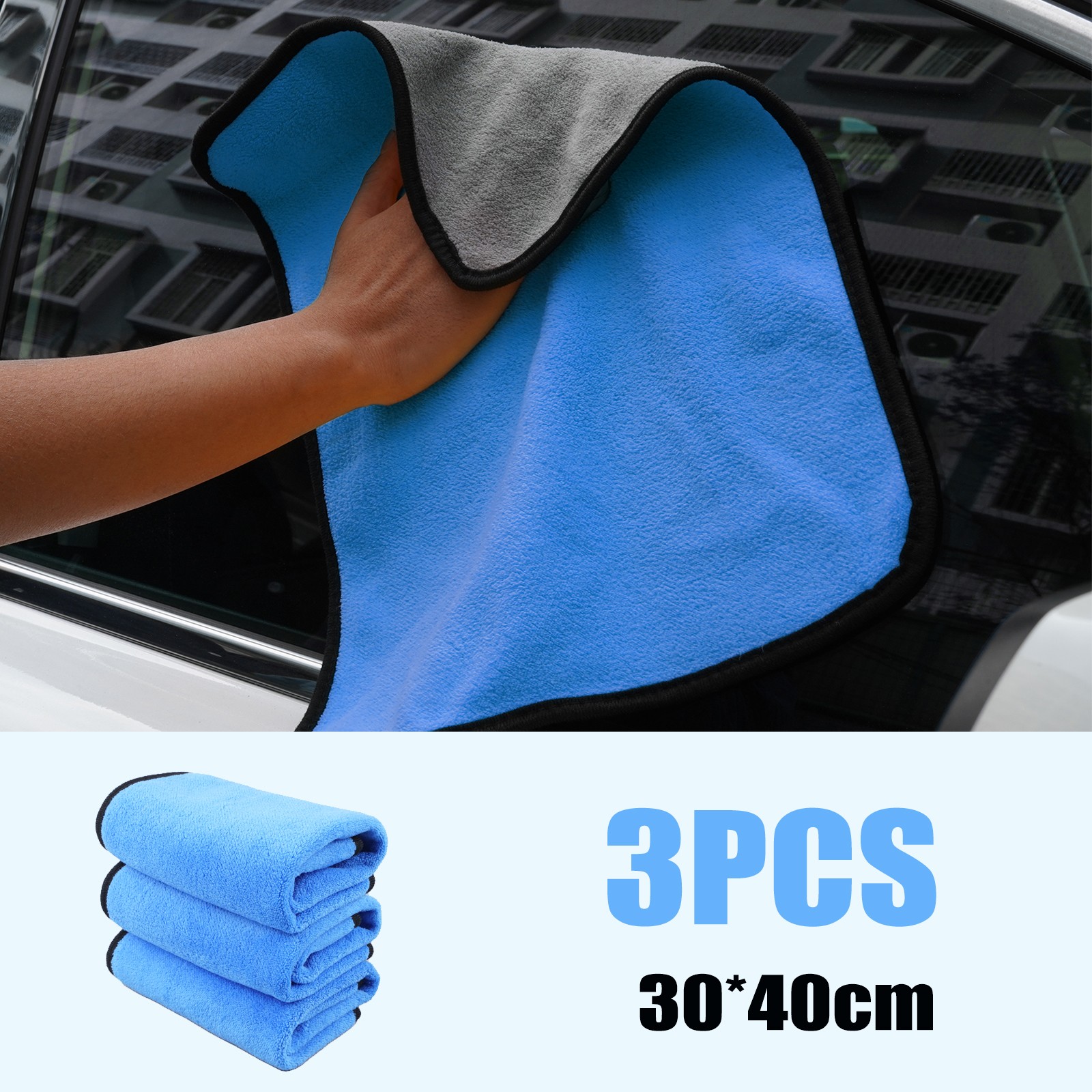 Car Wash Towel Microfiber Plush Cleaning Drying Cloth Resuable