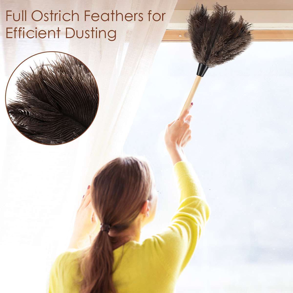 16inch Feather Duster Durable Dust Collecting Cleaning Tool For Car, Home Clean