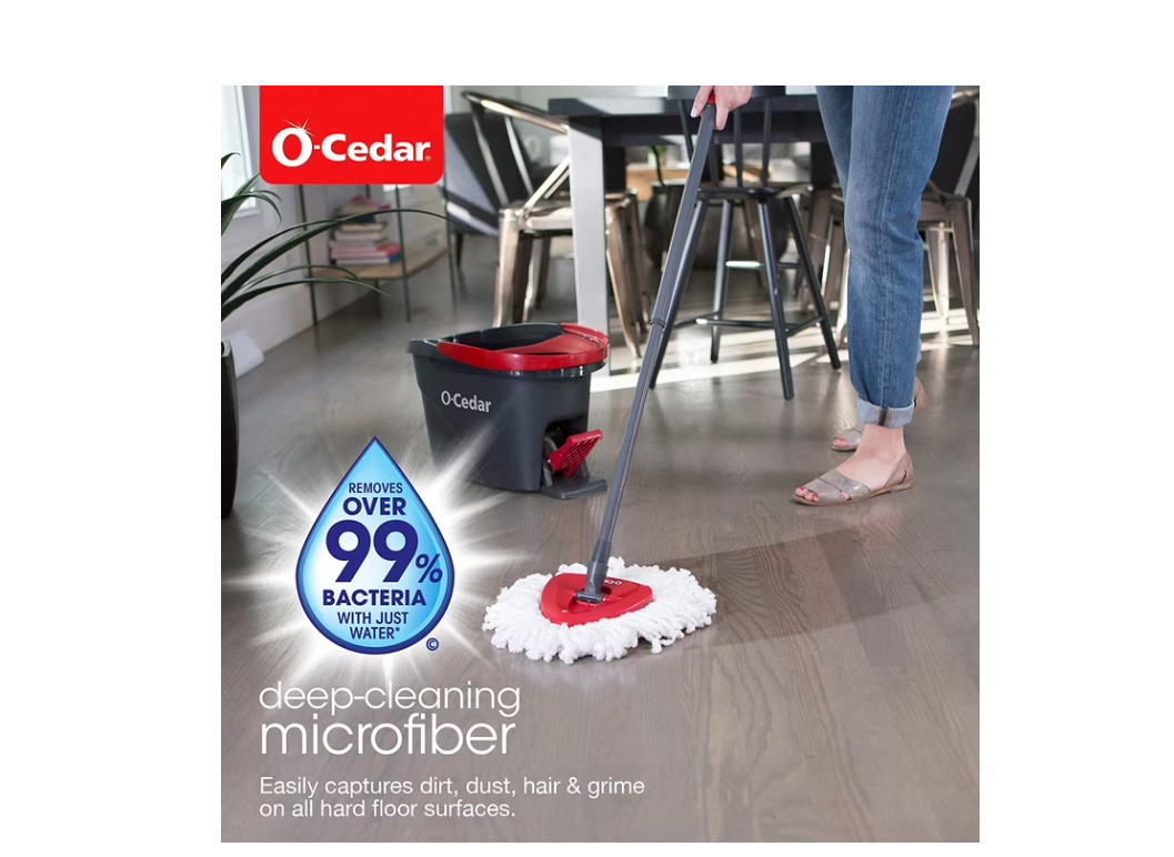 O-Cedar EasyWring™ Microfiber Spin Mop & Bucket System with 1 Extra Mop Head Rep