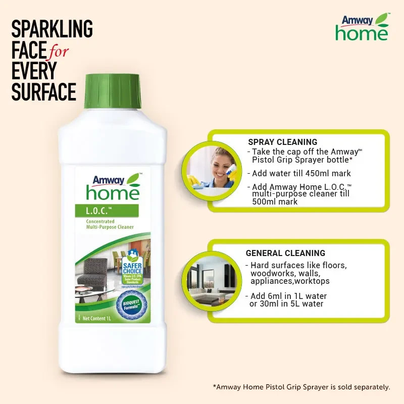 2 Pack Amway L.O.C. Concentrated Multi-purpose Cleaner 200ml