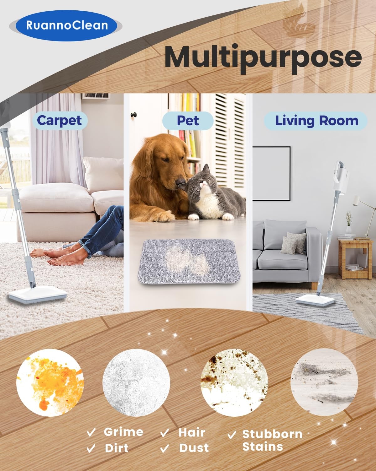 Steam Mop Pads Compatible with Seyola/FEPPO and Others Steam Cleaner for Home…