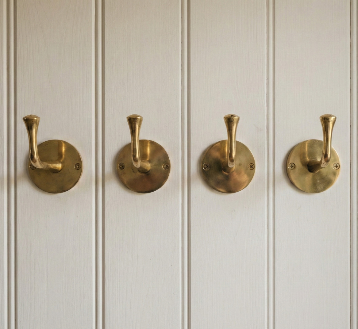 Solid Brass Wall Hook, Unlacquered Antique Finish, Rustic Towel/Coat Hook